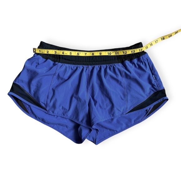 LULULEMON HOTTY HOT II SHORTS 2.5" MOROCCAN BLUE/BLACK Size 10 Yoga Gym Running - Picture 5 of 7